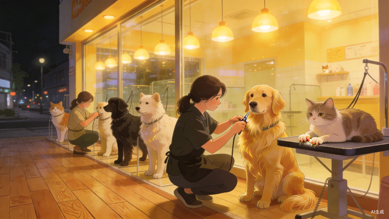 排到凌晨,节前宠物扎堆“挤”进门店,还有毛孩打飞的来做美容,店员:忙到没空吃饭